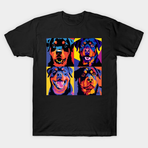 Rottweiler Pop Art - Dog Lover Gifts T-Shirt by PawPopArt